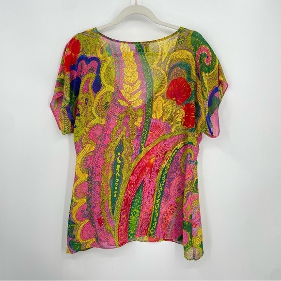 Show me your mumu v neck paisley multicolor Sz S made in the USA - Picture 3 of 6